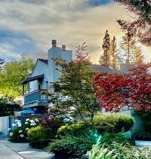Flowering gardens and mature trees